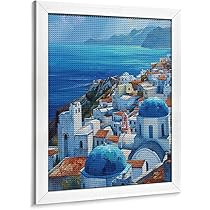 ギリシャの風景画ABダイヤモンドアート【完成品】70*50cm ギリシャの風景画ABダイヤモンドアート【完成品】70*50cm